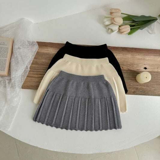 -キッズスカート ニットプレッピープリーツスカート 3カラー - mamahalo shop - スカート -  べビー服 - 子供服 - 男の子 - 女の子