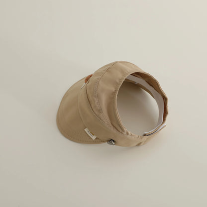 -キッズ帽子 サンバイザー 日除け ベアくまタグ サマーハット【mh0005584】 - mamahalo shop - ベビー用帽子 -  べビー服 - 子供服 - 男の子 - 女の子