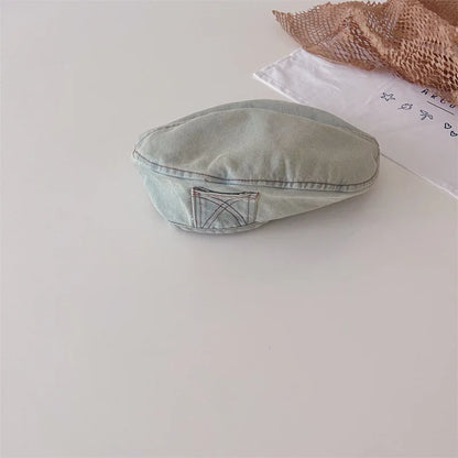 -キッズ帽子 デニム ベレー帽 ハット 3カラー - mamahalo shop - ベビー用帽子 -  べビー服 - 子供服 - 男の子 - 女の子