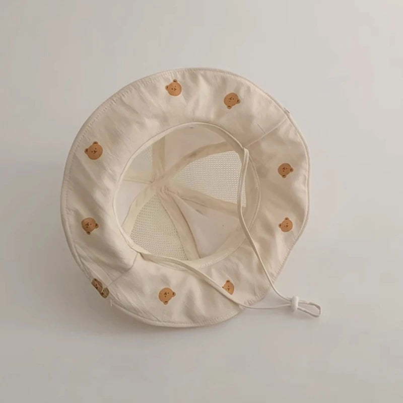 -ベビー帽子 メッシュ バケットハット 日除け帽子 サマーハット ベアくまプリント【mh0005667】 - mamahalo shop - ベビー用帽子 -  べビー服 - 子供服 - 男の子 - 女の子
