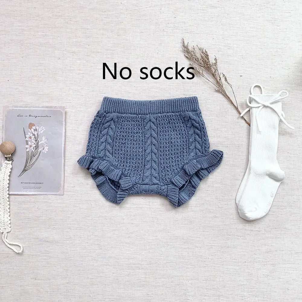 -ベビーキッズブルマ ニットフリルブルマパンツ 3カラー - mamahalo shop - ブルマパンツ -  べビー服 - 子供服 - 男の子 - 女の子