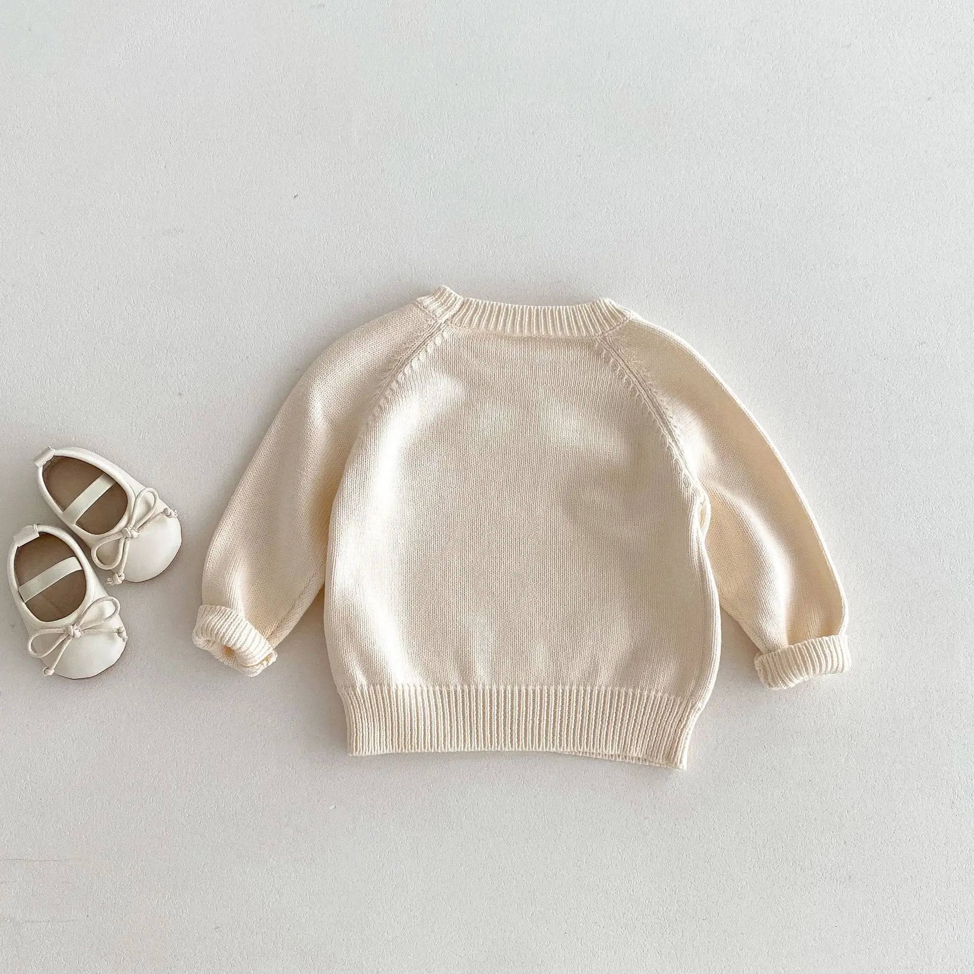 -キッズトップス カラフルハートアップリケニットセーター - mamahalo shop - ニット・セーター -  べビー服 - 子供服 - 男の子 - 女の子