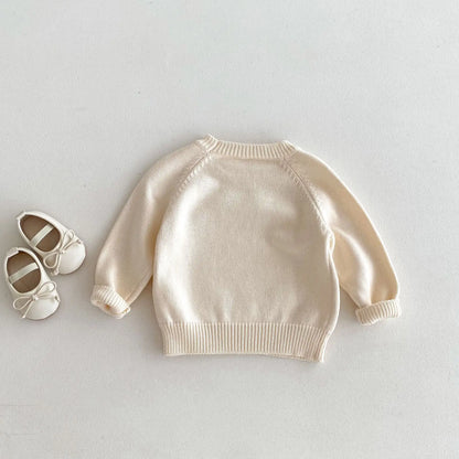 -キッズトップス カラフルハートアップリケニットセーター - mamahalo shop - ニット・セーター -  べビー服 - 子供服 - 男の子 - 女の子