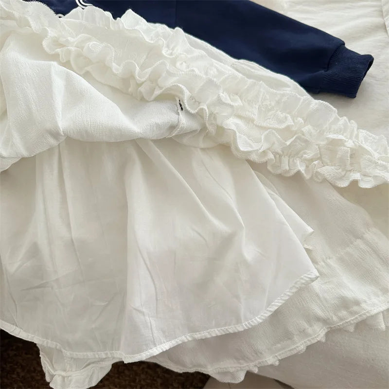 -キッズスカート 裾フリル ダブルリボン プリンセススカート ホワイト - mamahalo shop - スカート -  べビー服 - 子供服 - 男の子 - 女の子