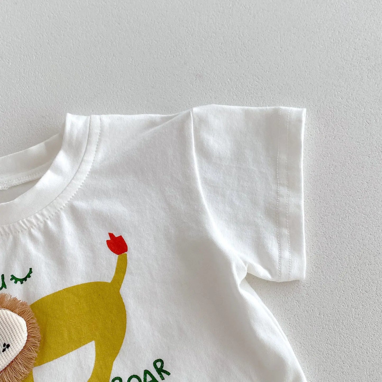 -ベビートップス 半袖Tシャツ ライオン アップリケ 3カラー【mh0005966】 - mamahalo shop - 半袖Tシャツ -  べビー服 - 子供服 - 男の子 - 女の子