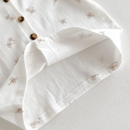 -キッズパジャマ 半袖パジャマセット トップス+パンツ フラワー小花柄プリント 2カラー【mh0006044】 - mamahalo shop - 半袖パジャマ -  べビー服 - 子供服 - 男の子 - 女の子