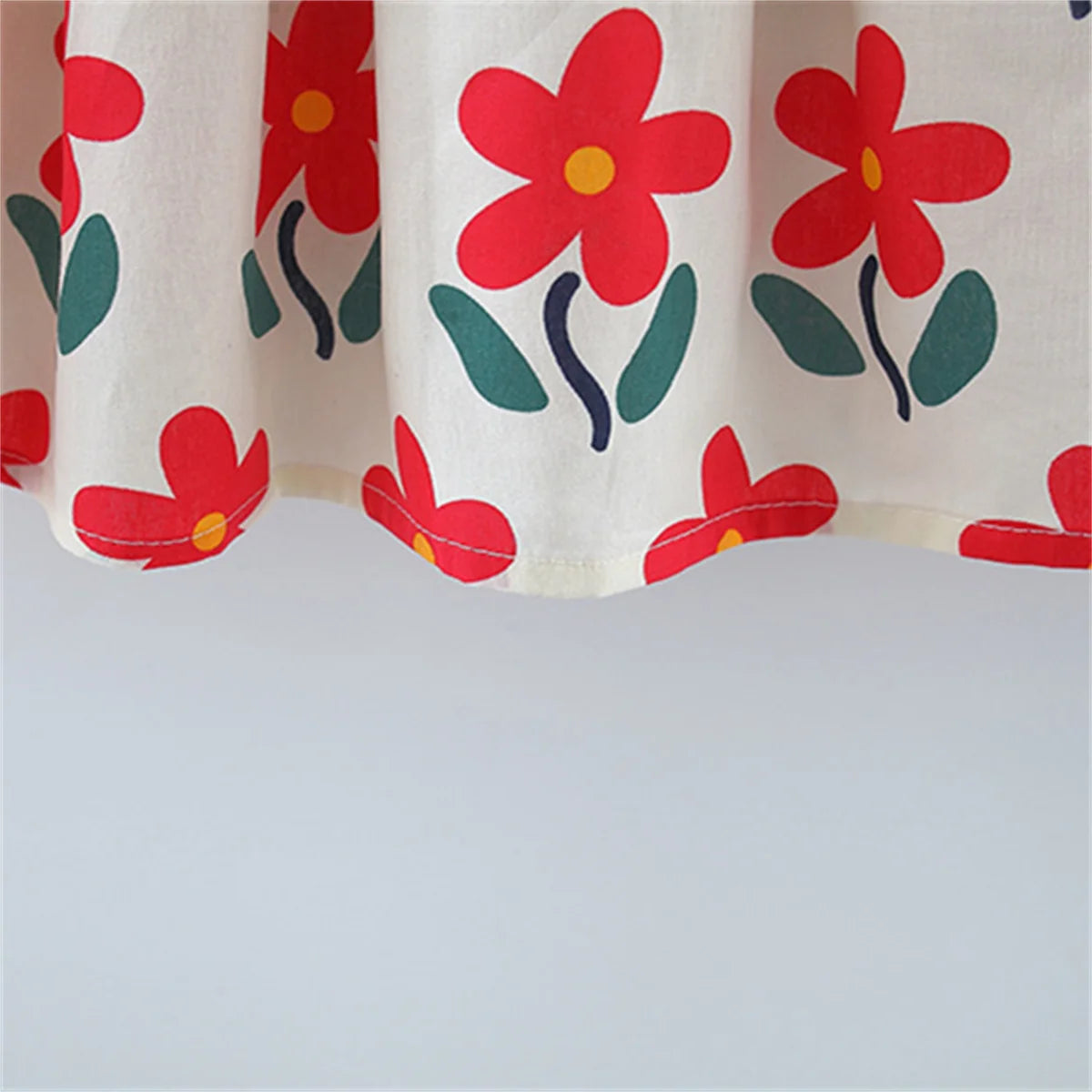 -ベビーワンピース ノースリーブワンピース デイジーフラワープリント 2カラー【mh0005690】 - mamahalo shop - ノースリーブワンピース -  べビー服 - 子供服 - 男の子 - 女の子