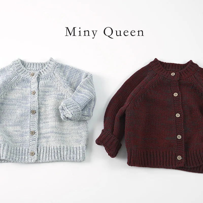 -キッズカーディガン シンプルベーシックルーズニットジャケット 2カラー【mh0007103】 - mamahalo shop - カーディガン・パーカー -  べビー服 - 子供服 - 男の子 - 女の子