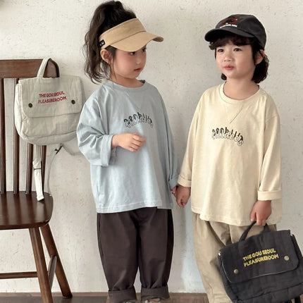 キッズトップス グラフィティロゴプリント長袖Tシャツ - mamahalo shop - 長袖Tシャツ -  べビー服 - 子供服 - 男の子 - 女の子