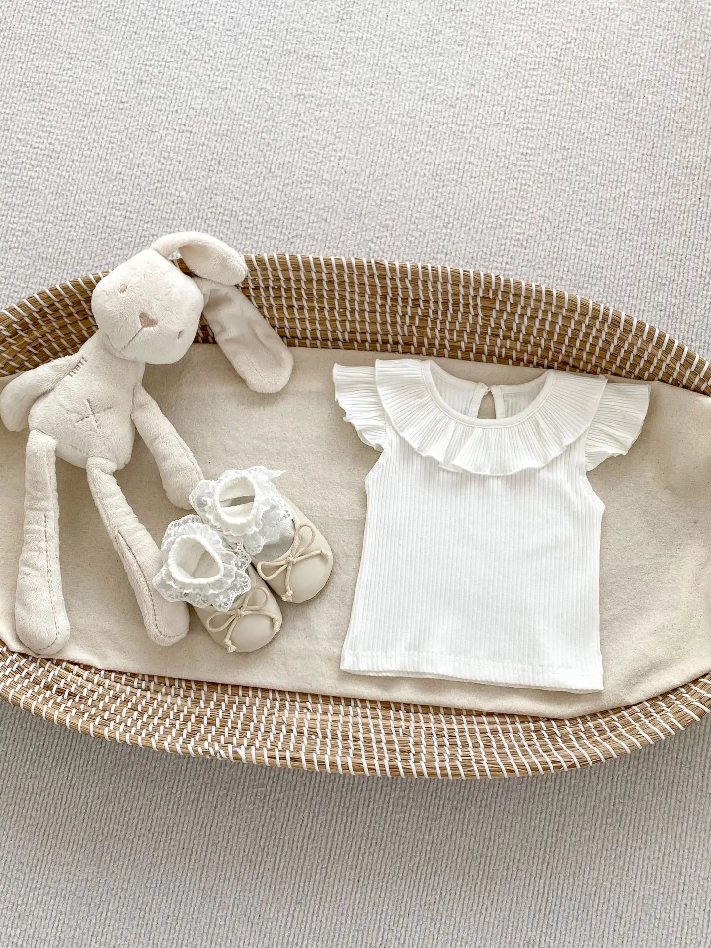 -ベビートップス サークルフリル襟 半袖Tシャツ カットソー 5カラー【mh0005599】 - mamahalo shop - 半袖Tシャツ -  べビー服 - 子供服 - 男の子 - 女の子