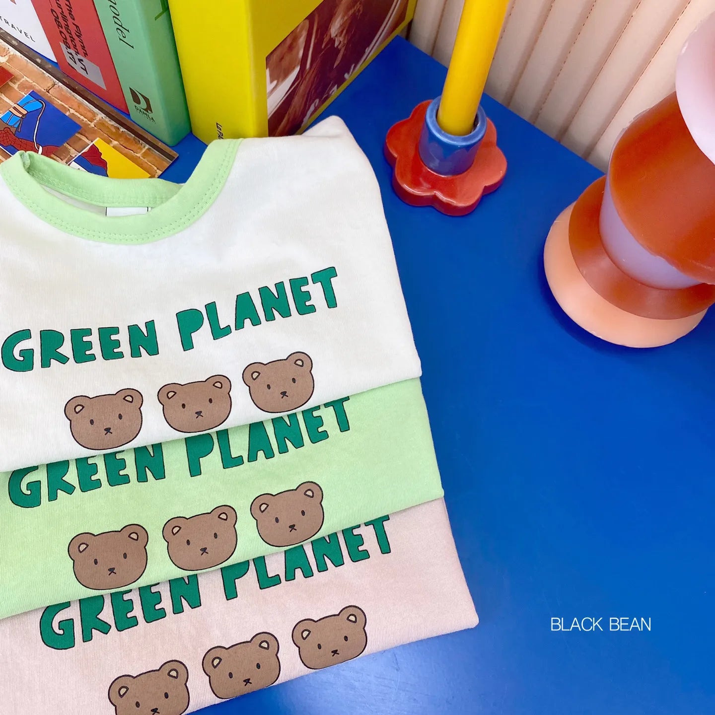 -ベビーセットアップ 2点セット 半袖Tシャツ+ショートパンツ ベアくまプリント 3カラー【mh0005602】 - mamahalo shop - 半袖セットアップ -  べビー服 - 子供服 - 男の子 - 女の子