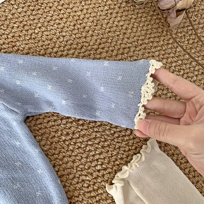 -ベビーキッズカーディガン ニット レース襟トップス ブルー/イエロー/2カラー - mamahalo shop - カーディガン・パーカー -  べビー服 - 子供服 - 男の子 - 女の子