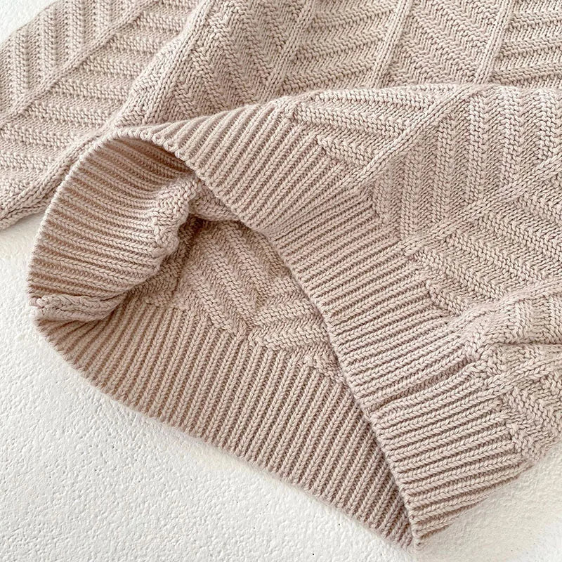 -ベビーセットアップ 2点セット ニットセーター ブルマパンツ グレージュ - mamahalo shop - 長袖セットアップ -  べビー服 - 子供服 - 男の子 - 女の子