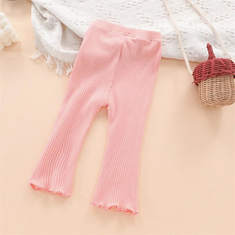 -ベビーパンツ リブブーツカット フレアパンツ 薄手 レギンスパンツ 4カラー - mamahalo shop - レギンスパンツ -  べビー服 - 子供服 - 男の子 - 女の子