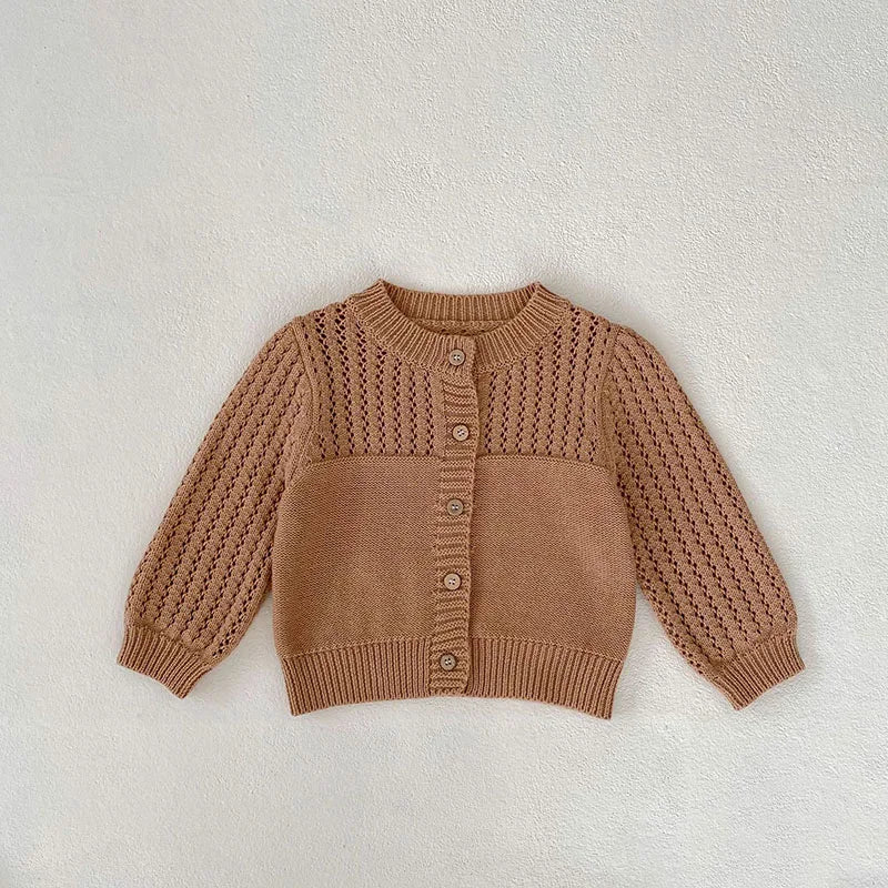 -ベビーカーディガン ニットセータートップス カーキ/グレー/2カラー - mamahalo shop - カーディガン・パーカー -  べビー服 - 子供服 - 男の子 - 女の子