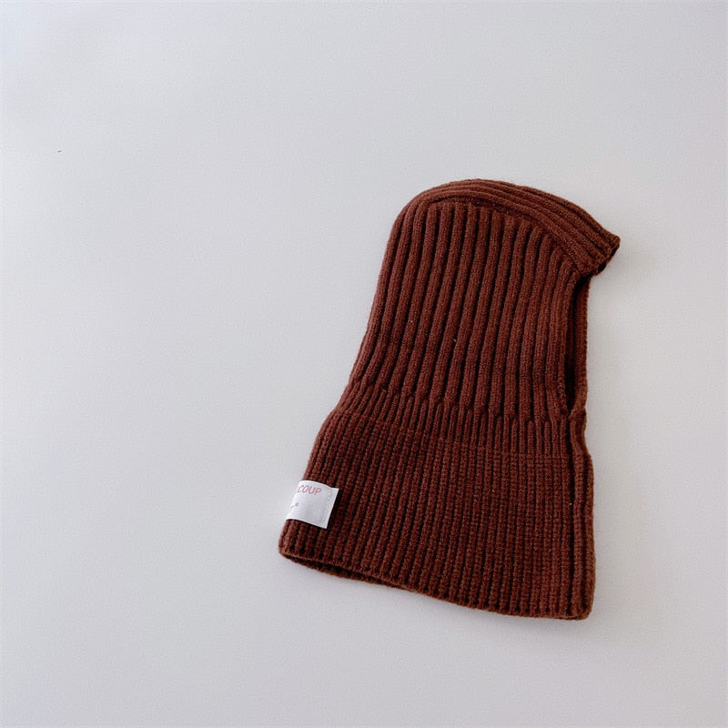 -ベビー キッズ ニット フーディ スカーフ ボーダー 帽子 ネックウォーマー【mh0002796】 - mamahalo shop - ベビー用帽子 -  べビー服 - 子供服 - 男の子 - 女の子