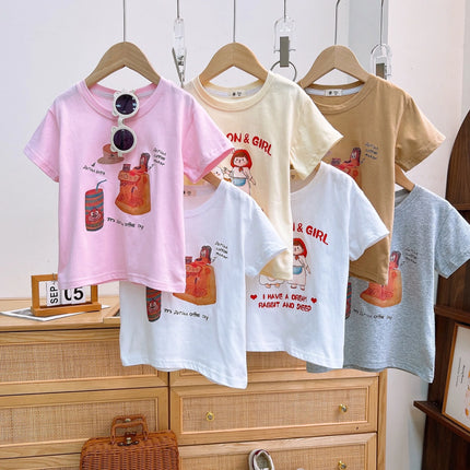 キッズトップス 半袖 キャラクターTシャツ コットン カジュアルTシャツ - mamahalo shop - 半袖Tシャツ -  べビー服 - 子供服 - 男の子 - 女の子