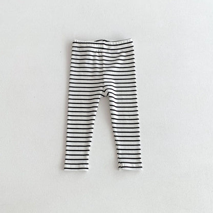 -キッズパンツ レギンスパンツ シンプルベーシック スパッツ 無地/ボーダー【mh0006398】 - mamahalo shop - レギンスパンツ -  べビー服 - 子供服 - 男の子 - 女の子