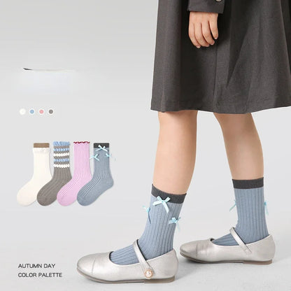 -キッズソックス 靴下4足セット カラフルミドル丈カジュアルソックスセット【mh0007350】 - mamahalo shop - ベビー用靴下・タイツ -  べビー服 - 子供服 - 男の子 - 女の子