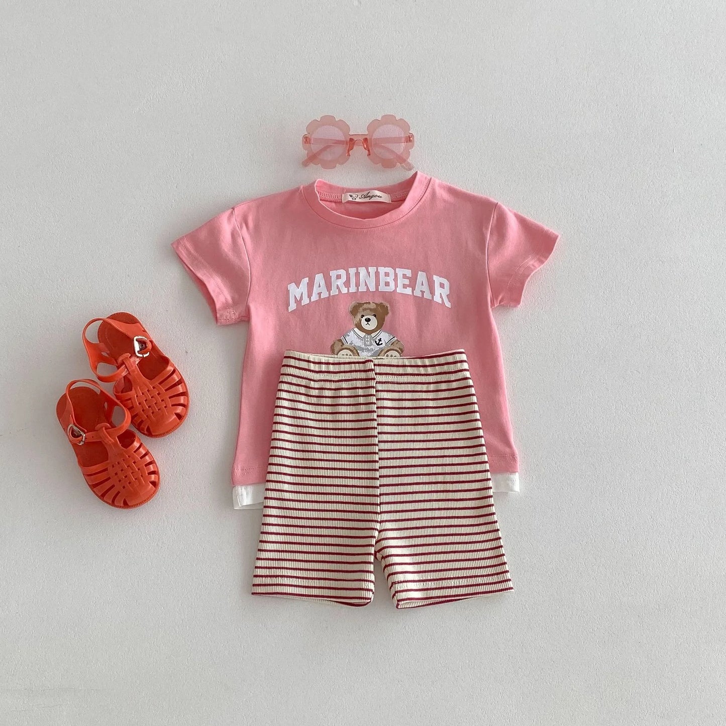 -キッズレギンスパンツ ショートレギンス 薄手 無地/ボーダー 6カラー - mamahalo shop - レギンスパンツ -  べビー服 - 子供服 - 男の子 - 女の子