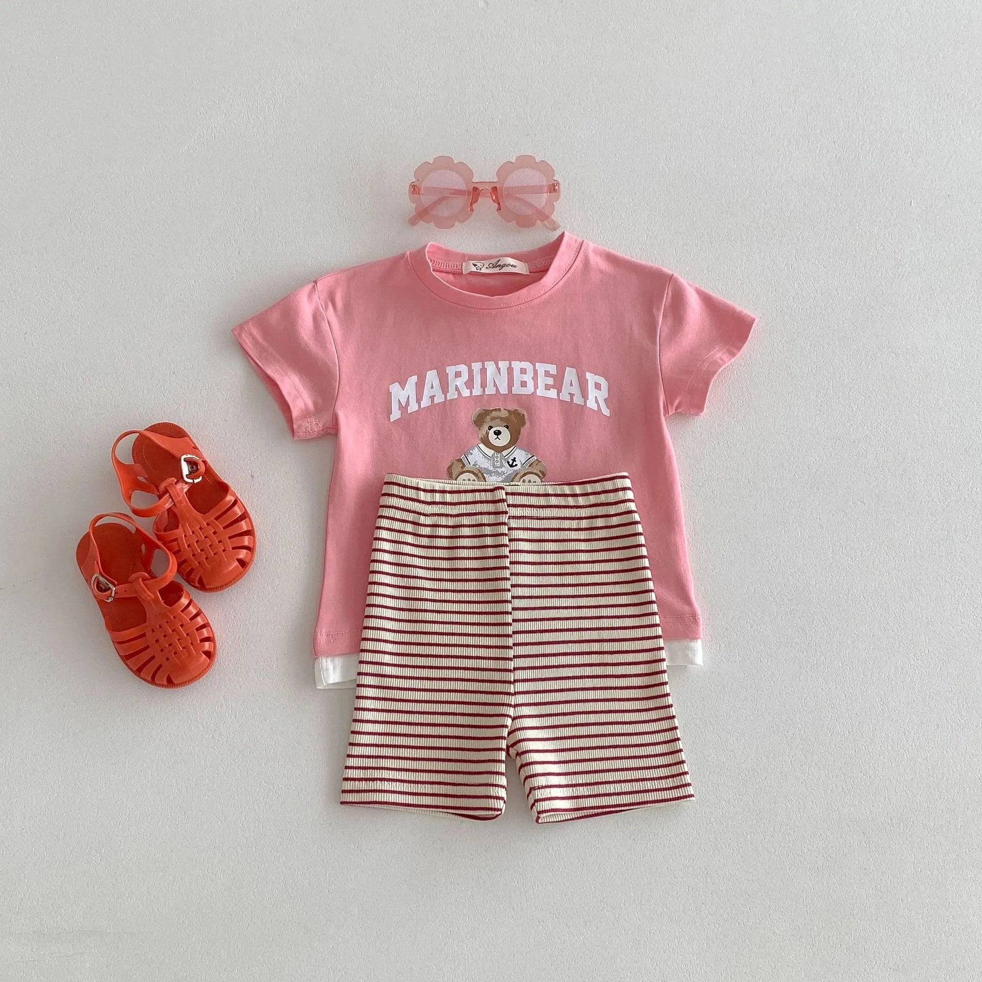 -キッズレギンスパンツ ショートレギンス 薄手 無地/ボーダー 6カラー - mamahalo shop - レギンスパンツ -  べビー服 - 子供服 - 男の子 - 女の子