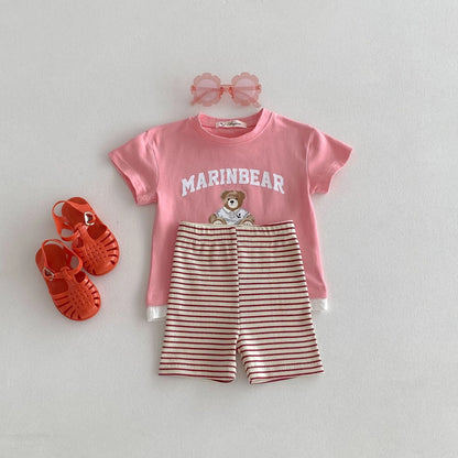 -キッズレギンスパンツ ショートレギンス 薄手 無地/ボーダー 6カラー - mamahalo shop - レギンスパンツ -  べビー服 - 子供服 - 男の子 - 女の子