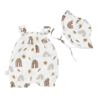 -☺︎ ベビージャンプスーツ キャミソールボディスーツ 帽子セット - mamahalo shop - ノースリーブジャンプスーツ -  べビー服 - 子供服 - 男の子 - 女の子