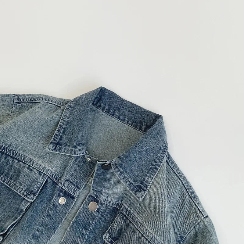 -キッズアウター ルーズデニムジャケットGジャン【mh0007379】 - mamahalo shop - ショートコート・ジャケット・ジャンパー -  べビー服 - 子供服 - 男の子 - 女の子