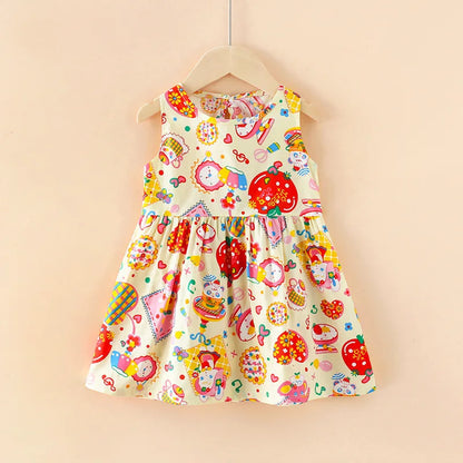 -キッズワンピース ノースリーブプリントワンピース アニマル/幾何学/フラワープリント【mh0005973】 - mamahalo shop - ノースリーブワンピース -  べビー服 - 子供服 - 男の子 - 女の子