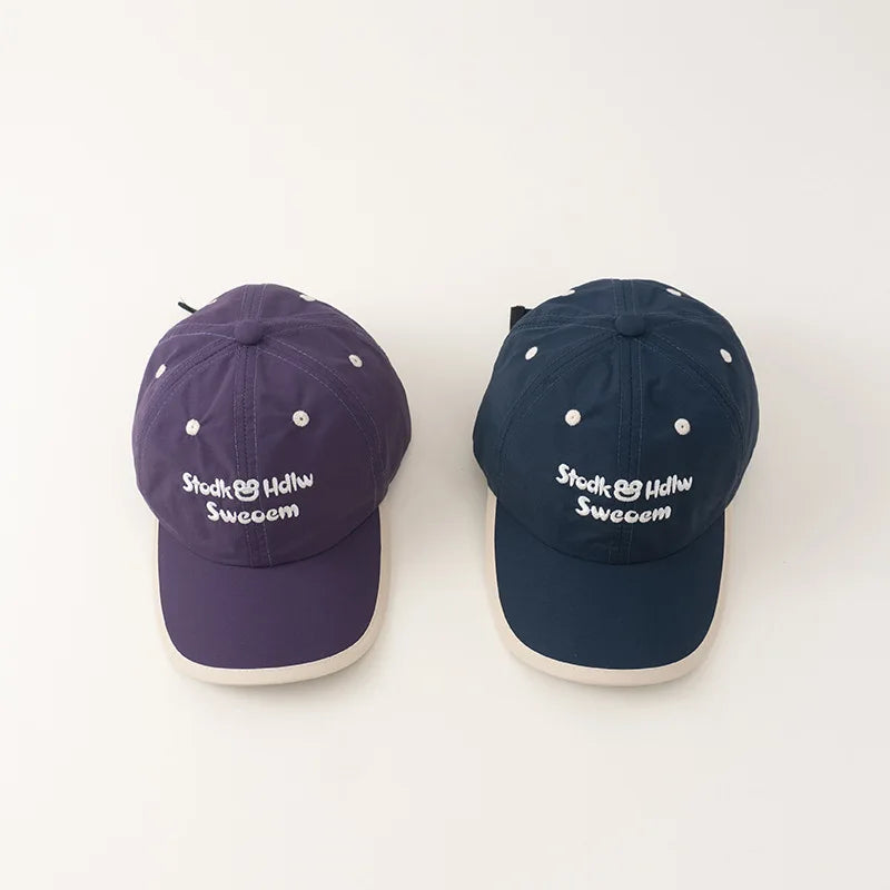 -☺︎ キッズキャップ 刺繍入り カエル ベースボールキャップ 調節可能 速乾 - mamahalo shop - ベビー用帽子 -  べビー服 - 子供服 - 男の子 - 女の子