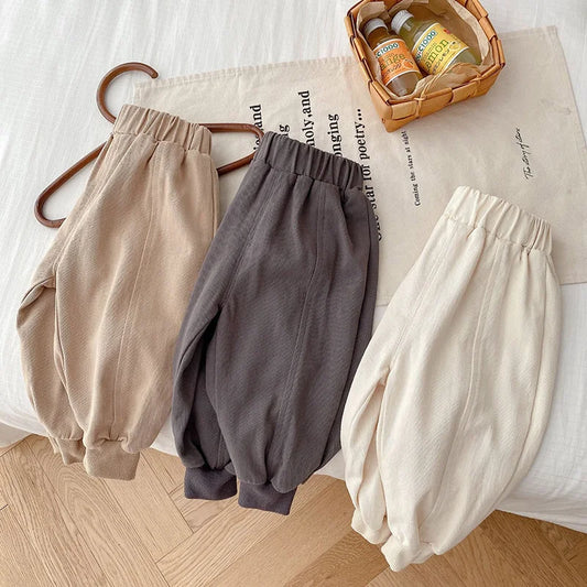 -キッズパンツ ルーズロングパンツ シンプルベーシック 3カラー【mh0004177】 - mamahalo shop - ロングパンツ・スウェットパンツ -  べビー服 - 子供服 - 男の子 - 女の子