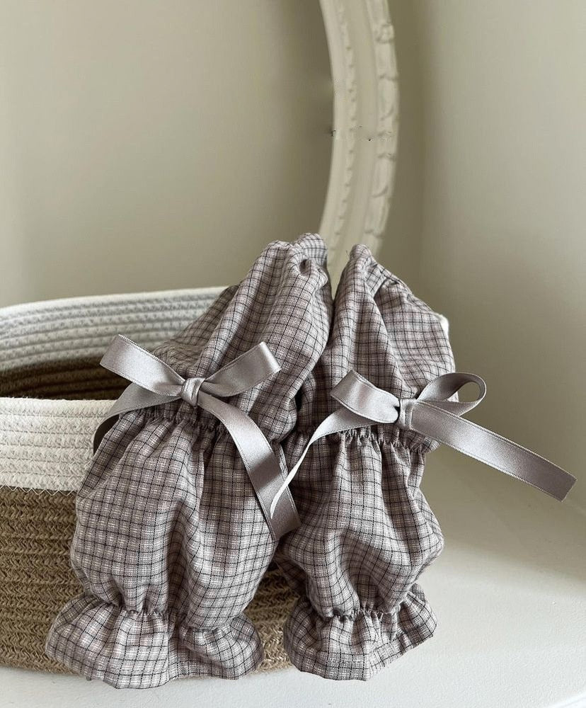 -ベビー 長袖ワンピース チェック リボン ドレス ガールズ 女の子 子供服【mh0002881】 - mamahalo shop - 長袖ワンピース -  べビー服 - 子供服 - 男の子 - 女の子