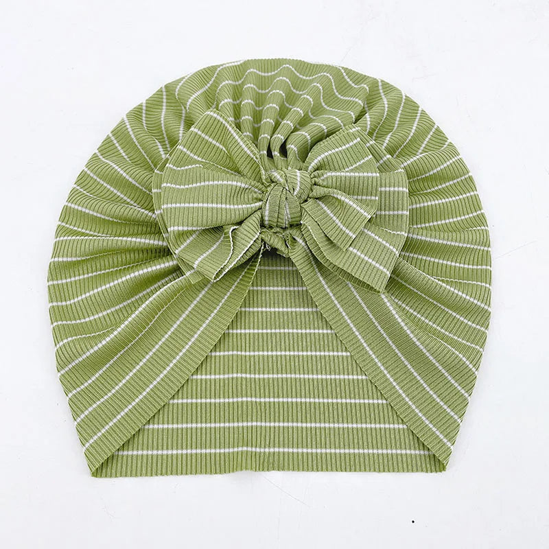 -ベビーターバン リボン帽子 ボーダー柄 11カラー【mh0003669】 - mamahalo shop - ベビー用帽子 -  べビー服 - 子供服 - 男の子 - 女の子