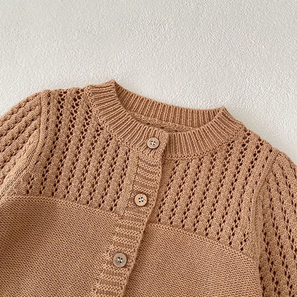 -ベビーカーディガン ニットセータートップス カーキ/グレー/2カラー - mamahalo shop - カーディガン・パーカー -  べビー服 - 子供服 - 男の子 - 女の子
