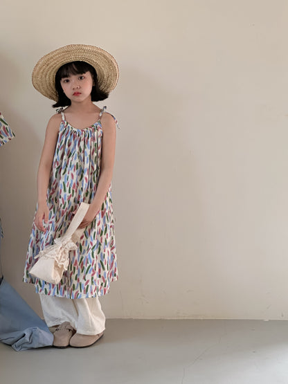 -キッズセットアップ 2点セット/ワンピース ボーイズ半袖シャツ+ショートパンツ/ガールズキャミワンピ カラフル リンクコーデ 兄弟姉妹 お揃いコーデ - mamahalo shop - 半袖セットアップ -  べビー服 - 子供服 - 男の子 - 女の子