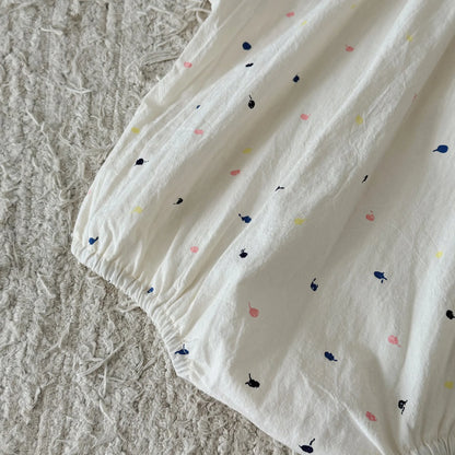 -ベビーロンパース 半袖ルーズボディスーツ カラフル刺繍【mh0006299】 - mamahalo shop - 半袖ロンパース -  べビー服 - 子供服 - 男の子 - 女の子