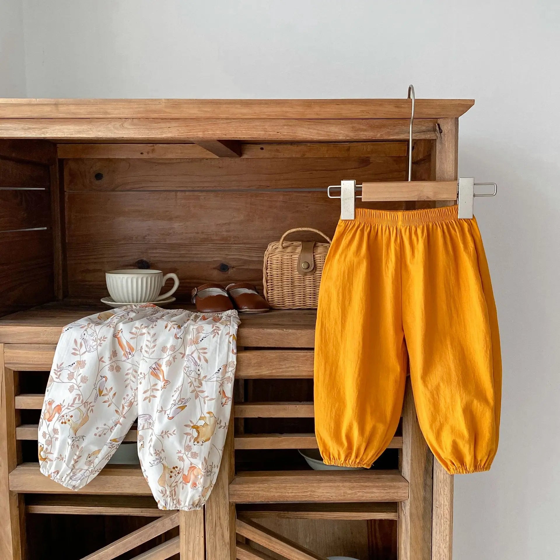 -ベビーパンツ サマールーズロングパンツ 無地/うさぎラビットプリント 2カラー【mh0006086】 - mamahalo shop - ロングパンツ・スウェットパンツ -  べビー服 - 子供服 - 男の子 - 女の子