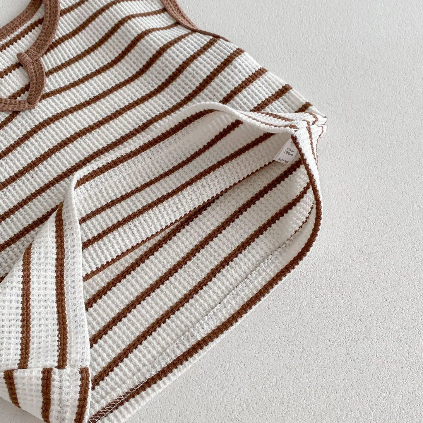 -キッズセットアップ 2点セット ノースリーブTシャツ+ショートパンツ ボーダー【mh0005855】 - mamahalo shop - ノースリーブセットアップ -  べビー服 - 子供服 - 男の子 - 女の子