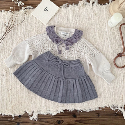 ☺︎ ベビーつけ襟 レースニットリボンアタッチメントカラー - mamahalo shop - ショール -  べビー服 - 子供服 - 男の子 - 女の子