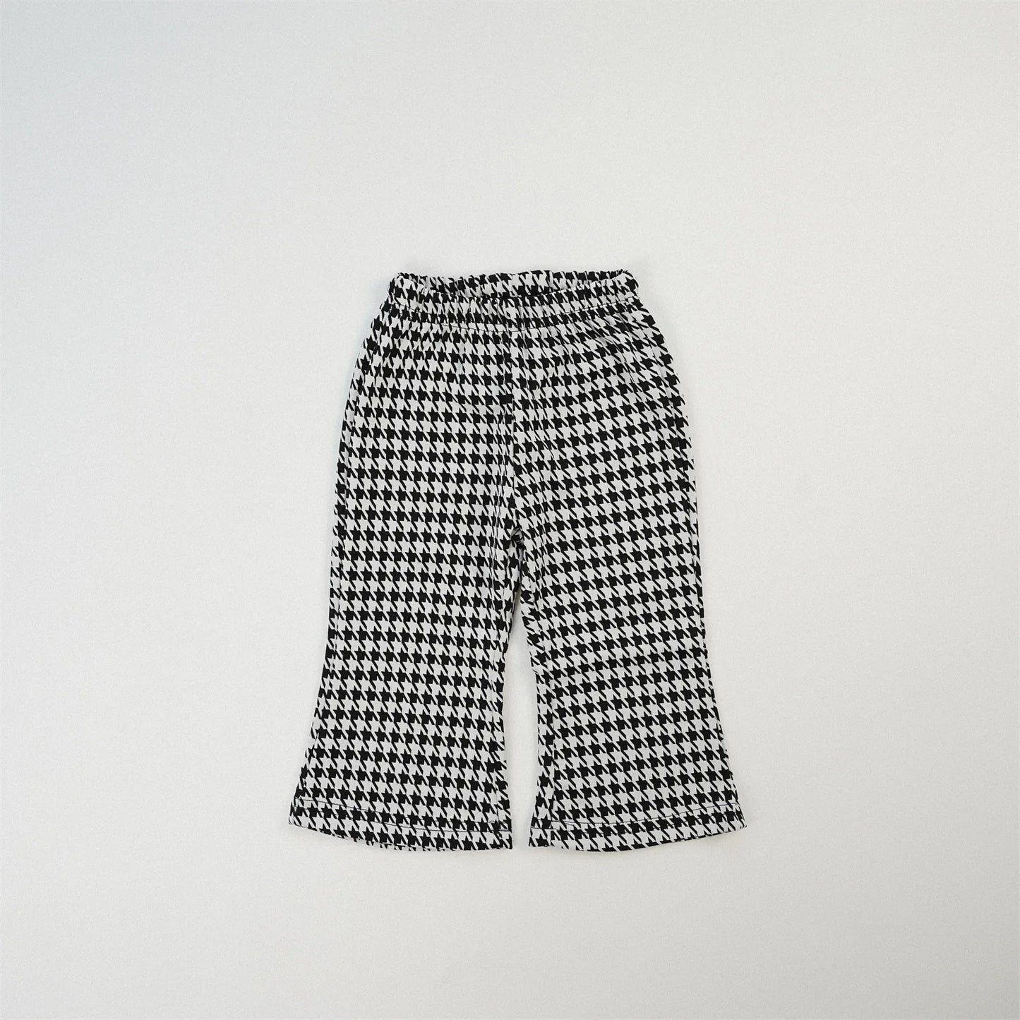 -キッズパンツ プリント柄ワイドフレアパンツ 千鳥格子/レオパード/ハート/水玉ドット - mamahalo shop - ロングパンツ・スウェットパンツ -  べビー服 - 子供服 - 男の子 - 女の子