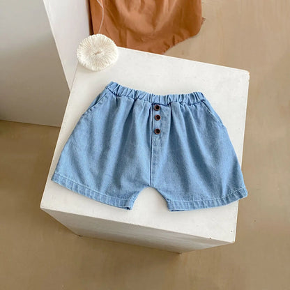 -キッズパンツ デニム ショートパンツ シンプルベーシック【mh0006094】 - mamahalo shop - ハーフパンツ・ショートパンツ -  べビー服 - 子供服 - 男の子 - 女の子