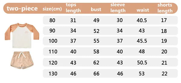 -キッズ水着 セパレートセット 長袖トップス+ショートパンツ ボーイズ ラッシュガード スイムウェア【mh0006163】 - mamahalo shop - ベビー用水着 -  べビー服 - 子供服 - 男の子 - 女の子