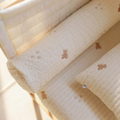 -ベビー ロング クッション 抱き枕 ピロー ベビーベッド バンパー ガード  くま ベア うさぎ バニー りす 雪 スノー 刺繍【mh0002306】 - mamahalo shop - ベビー寝具 -  べビー服 - 子供服 - 男の子 - 女の子