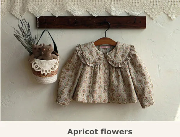 -キッズアウター コート フラワー 花柄プリントジャケット 2カラー ガールズ 女の子 子供服 - mamahalo shop - ショートコート・ジャケット・ジャンパー -  べビー服 - 子供服 - 男の子 - 女の子