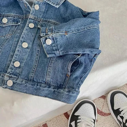 -キッズジャケット デニムジャケット Gジャン - mamahalo shop - ショートコート・ジャケット・ジャンパー -  べビー服 - 子供服 - 男の子 - 女の子