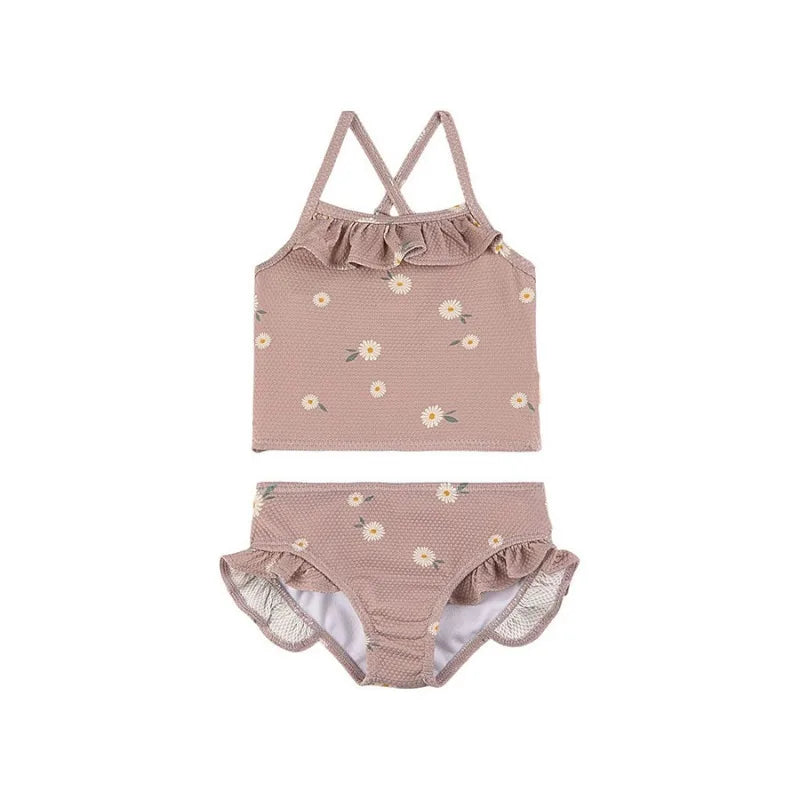 -キッズ水着 ガールズ ビキニ キャミソールトップス+フリルパンツ フルーツ/フラワープリント 3カラー スイムウェア【mh0005984】 - mamahalo shop - ベビー用水着 -  べビー服 - 子供服 - 男の子 - 女の子
