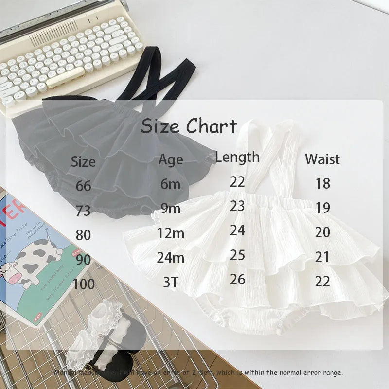 -ベビーパンツ サスペンダースカートブルマ ケーキスカート ブラック/ホワイト/2カラー - mamahalo shop - ブルマパンツ -  べビー服 - 子供服 - 男の子 - 女の子
