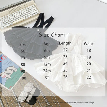 -ベビーパンツ サスペンダースカートブルマ ケーキスカート ブラック/ホワイト/2カラー - mamahalo shop - ブルマパンツ -  べビー服 - 子供服 - 男の子 - 女の子