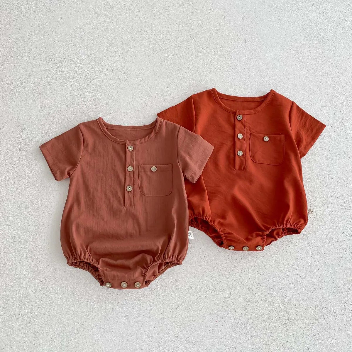 -ベビーロンパース 半袖シャツボディスーツ 2カラー【mh0004478】 - mamahalo shop - 半袖ロンパース -  べビー服 - 子供服 - 男の子 - 女の子