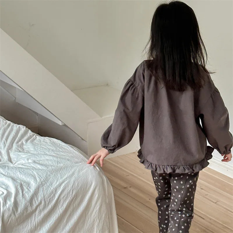 -キッズトップス 長袖スモックブラウス 2カラー - mamahalo shop - 長袖シャツ・ブラウス -  べビー服 - 子供服 - 男の子 - 女の子